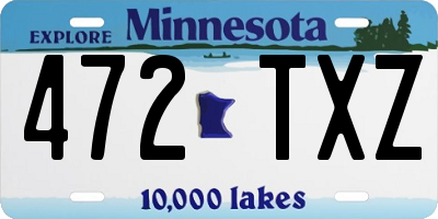 MN license plate 472TXZ