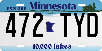 MN license plate 472TYD