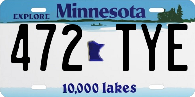 MN license plate 472TYE