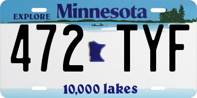 MN license plate 472TYF