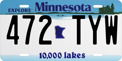 MN license plate 472TYW