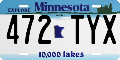 MN license plate 472TYX