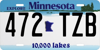 MN license plate 472TZB