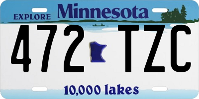 MN license plate 472TZC