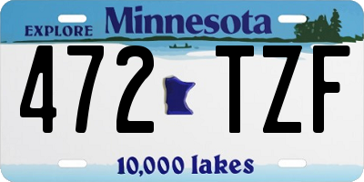 MN license plate 472TZF