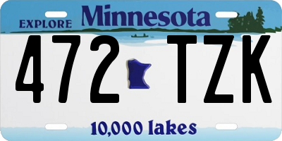 MN license plate 472TZK