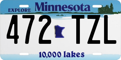 MN license plate 472TZL