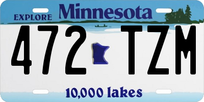 MN license plate 472TZM