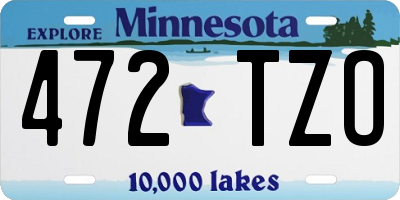 MN license plate 472TZO