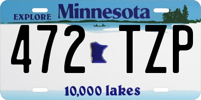 MN license plate 472TZP