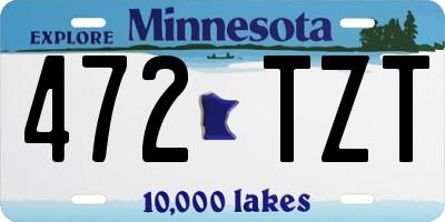 MN license plate 472TZT