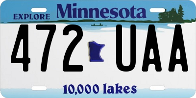 MN license plate 472UAA