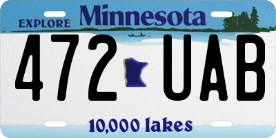 MN license plate 472UAB