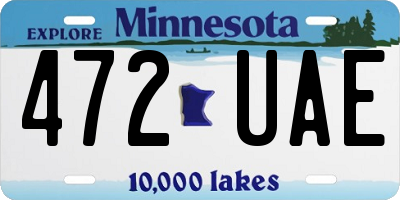 MN license plate 472UAE