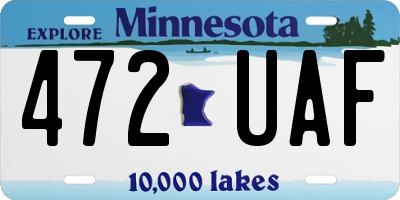 MN license plate 472UAF
