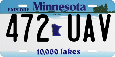 MN license plate 472UAV