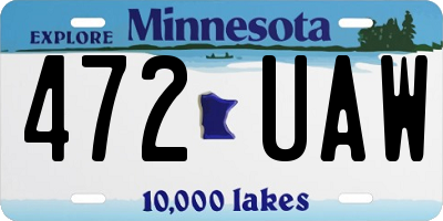 MN license plate 472UAW