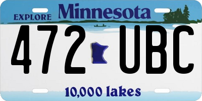 MN license plate 472UBC