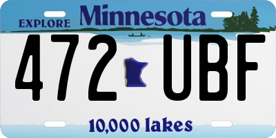 MN license plate 472UBF