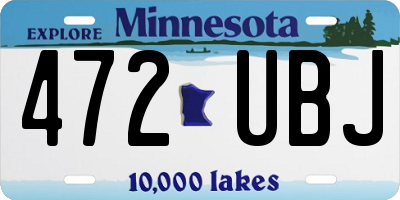 MN license plate 472UBJ
