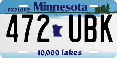 MN license plate 472UBK