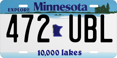MN license plate 472UBL