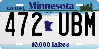 MN license plate 472UBM