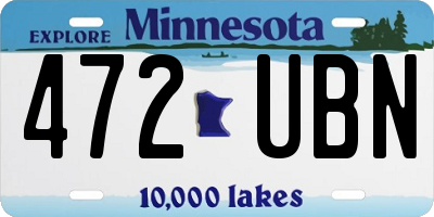 MN license plate 472UBN