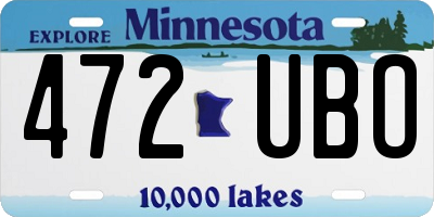MN license plate 472UBO