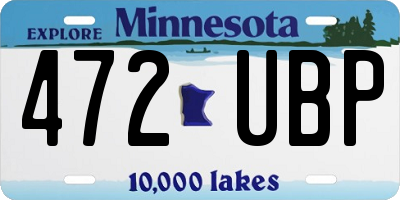 MN license plate 472UBP