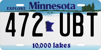 MN license plate 472UBT