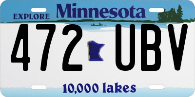 MN license plate 472UBV