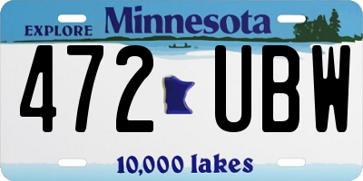 MN license plate 472UBW