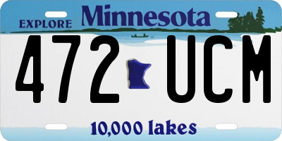 MN license plate 472UCM