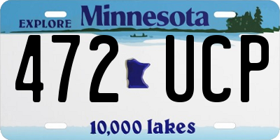 MN license plate 472UCP