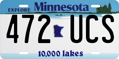 MN license plate 472UCS