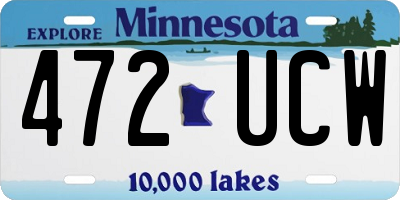 MN license plate 472UCW