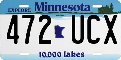 MN license plate 472UCX