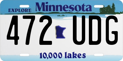 MN license plate 472UDG