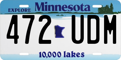 MN license plate 472UDM