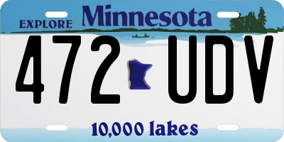 MN license plate 472UDV