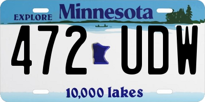 MN license plate 472UDW