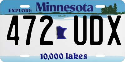 MN license plate 472UDX