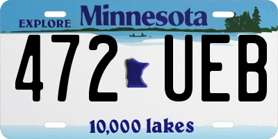 MN license plate 472UEB