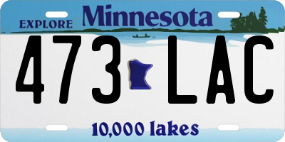 MN license plate 473LAC