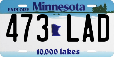 MN license plate 473LAD