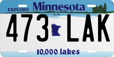 MN license plate 473LAK