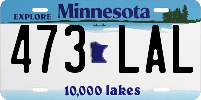 MN license plate 473LAL