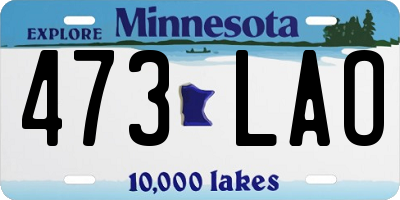 MN license plate 473LAO