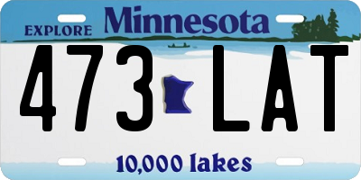 MN license plate 473LAT